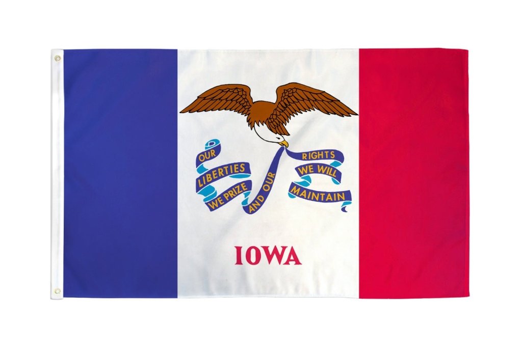 Iowa Flag 3x5ft Poly - Flags Importer