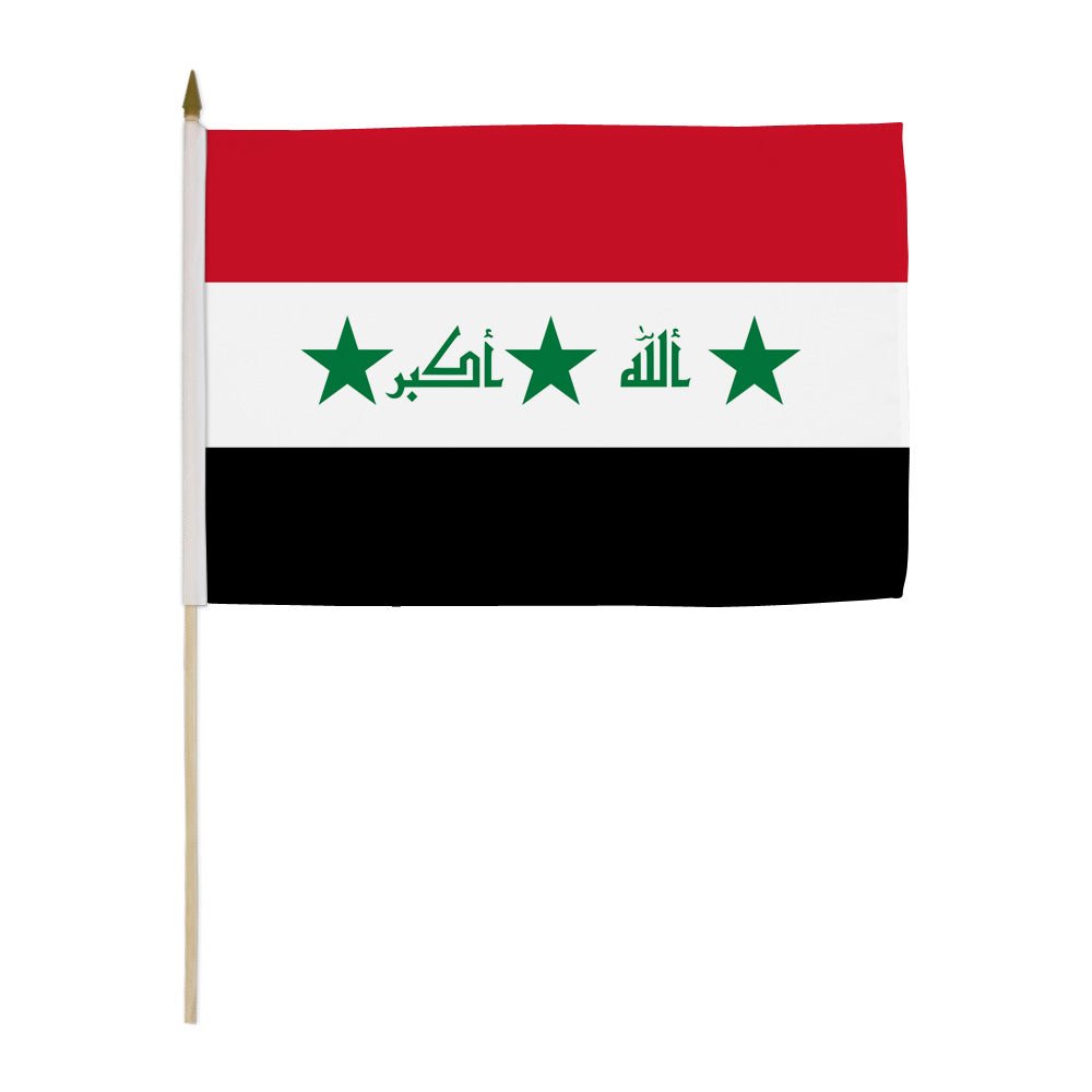 Iraq (Old) 12x18in Stick Flag - Flags Importer