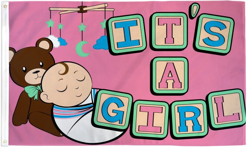 It's a Girl Flag 3x5ft Poly - Flags Importer