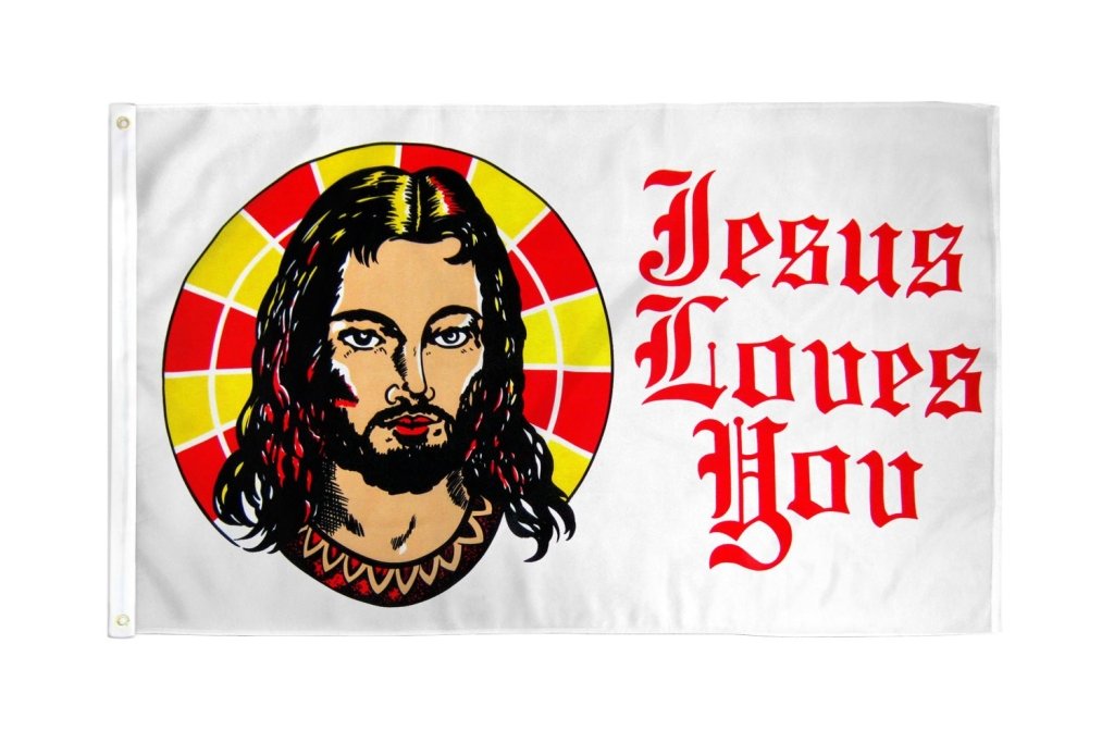 Jesus Loves You Flag 3x5ft Poly - Flags Importer