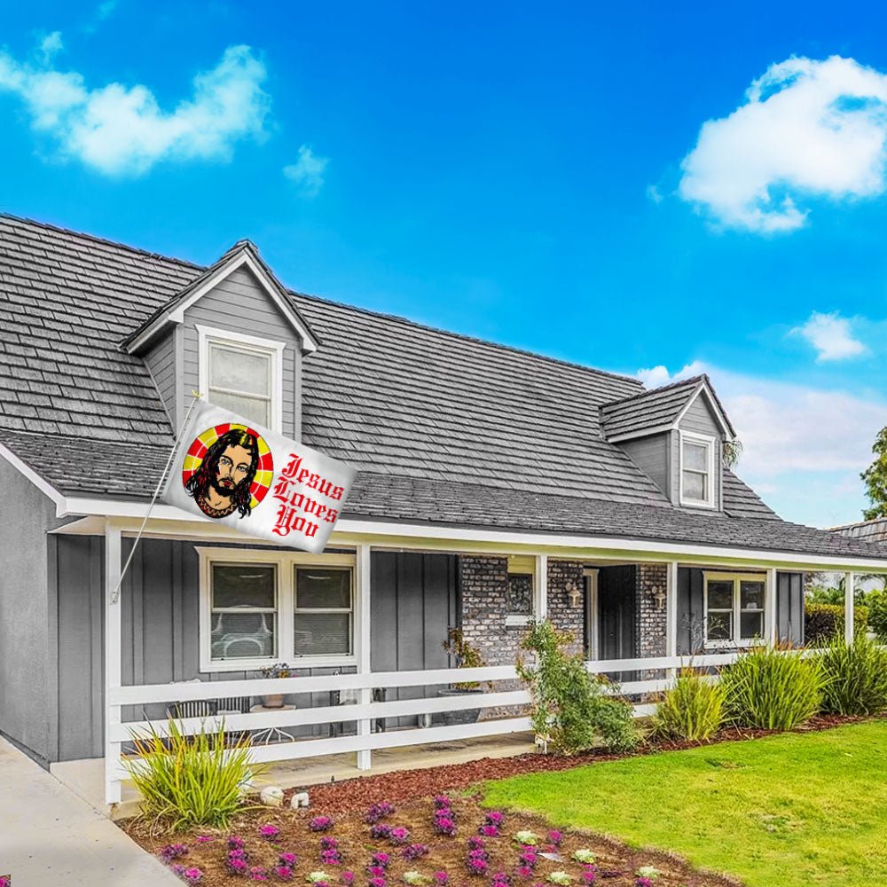 Jesus Loves You Flag 3x5ft Poly - Flags Importer