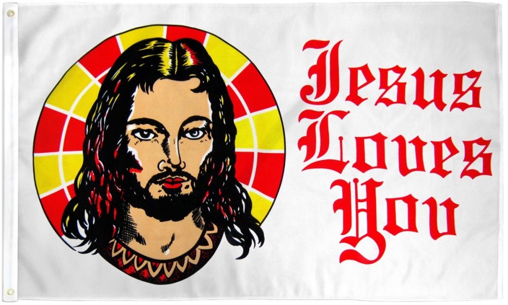 Jesus Loves You Flag 3x5ft Poly - Flags Importer