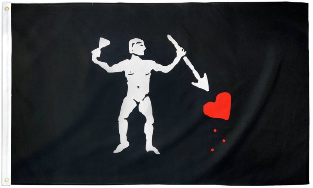 John Quelch Variation Pirate Flag 3x5ft Poly - Flags Importer