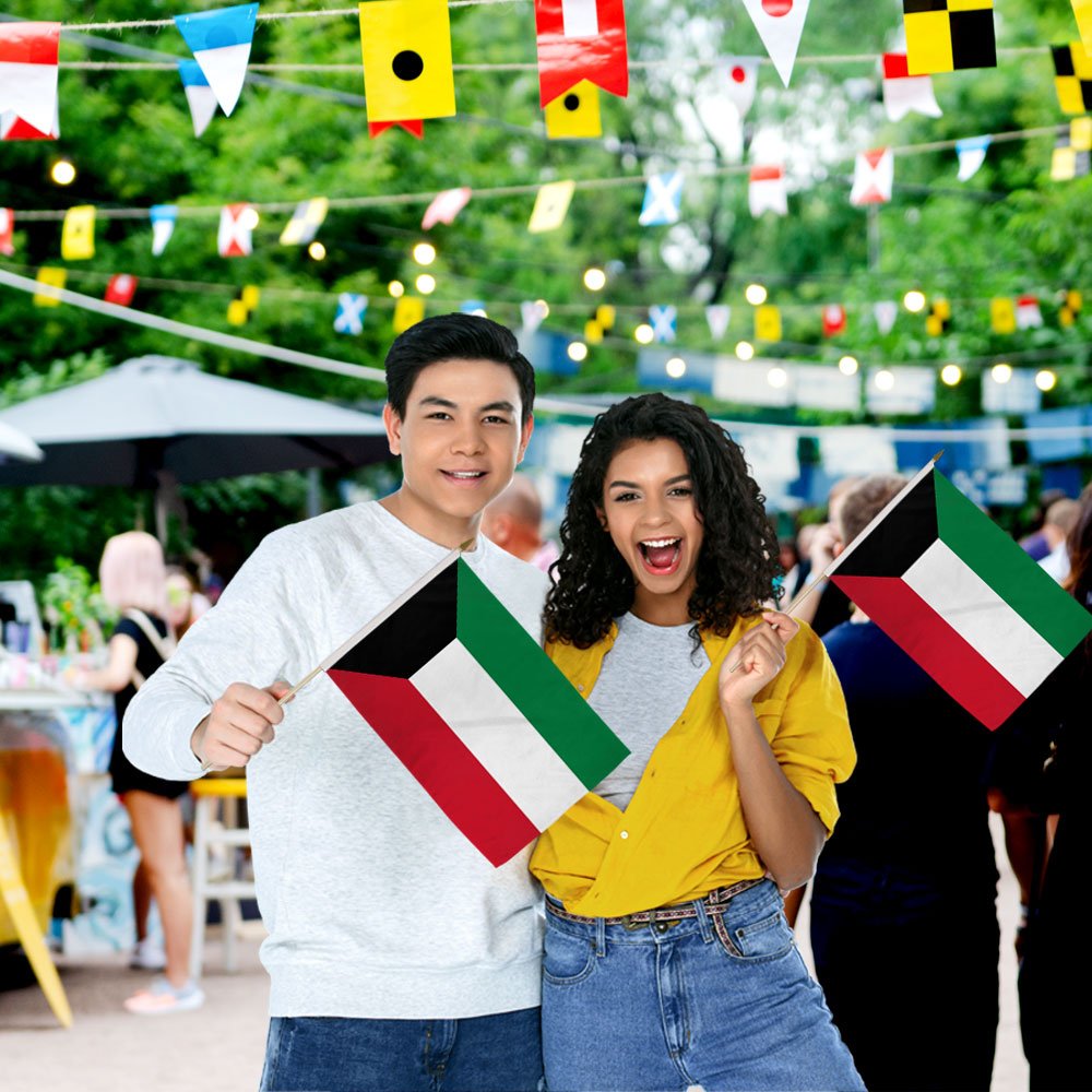 Kuwait 12x18in Stick Flag - Flags Importer
