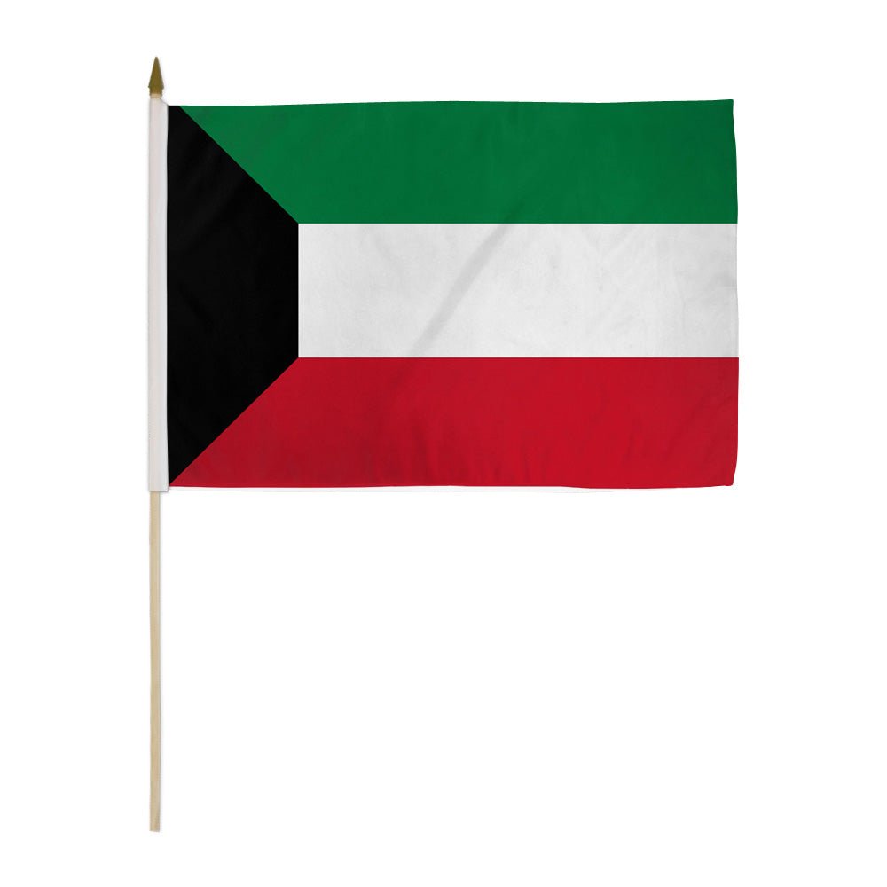 Kuwait 12x18in Stick Flag - Flags Importer