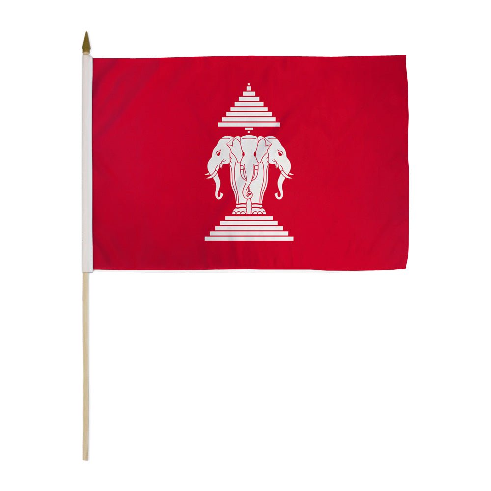 Laos (Old) 12x18in Stick Flag - Flags Importer