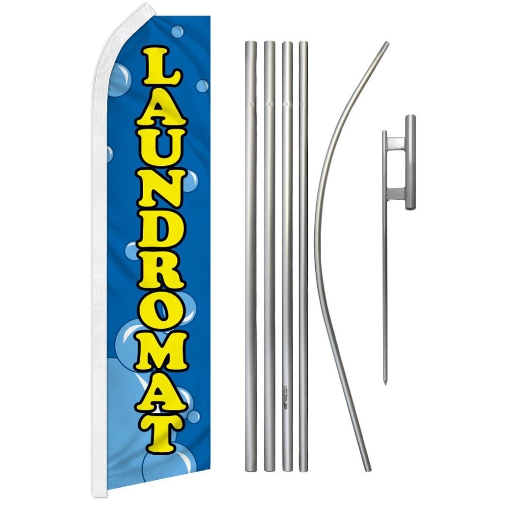 Laundromat Super Flag & Pole Kit - Flags Importer