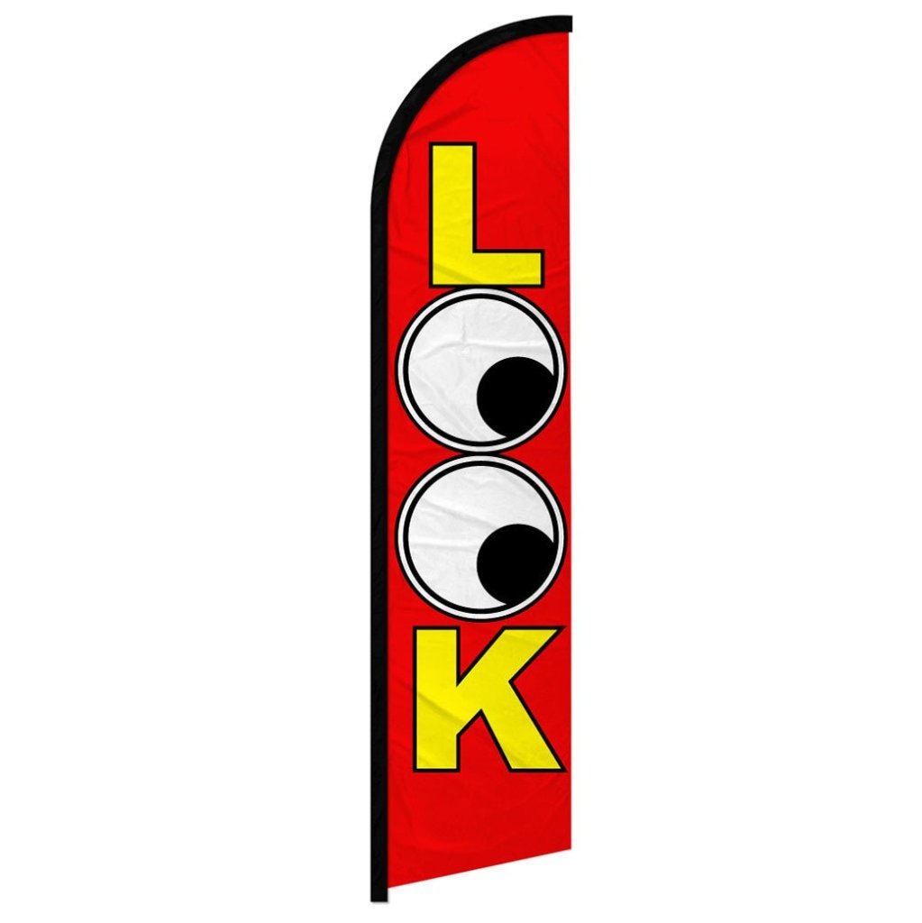 Look (Red) Windless Banner Flag - Flags Importer