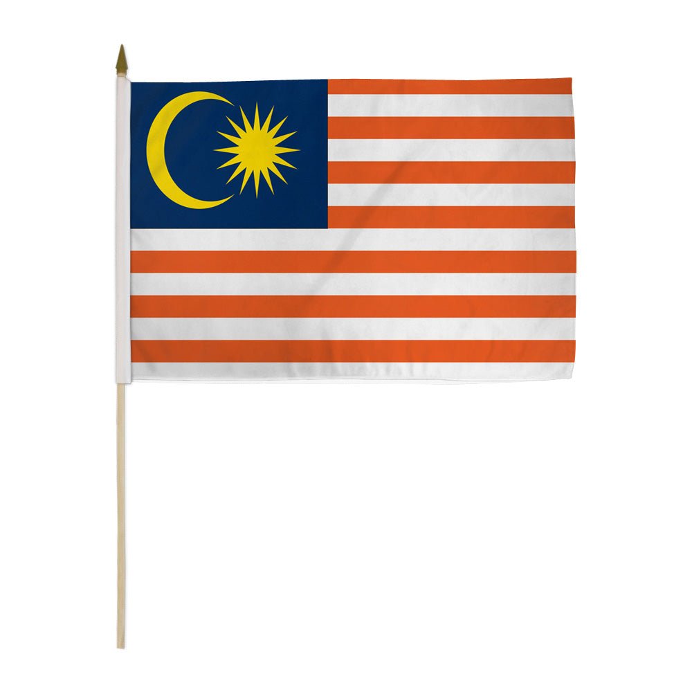Malaysia 12x18in Stick Flag - Flags Importer
