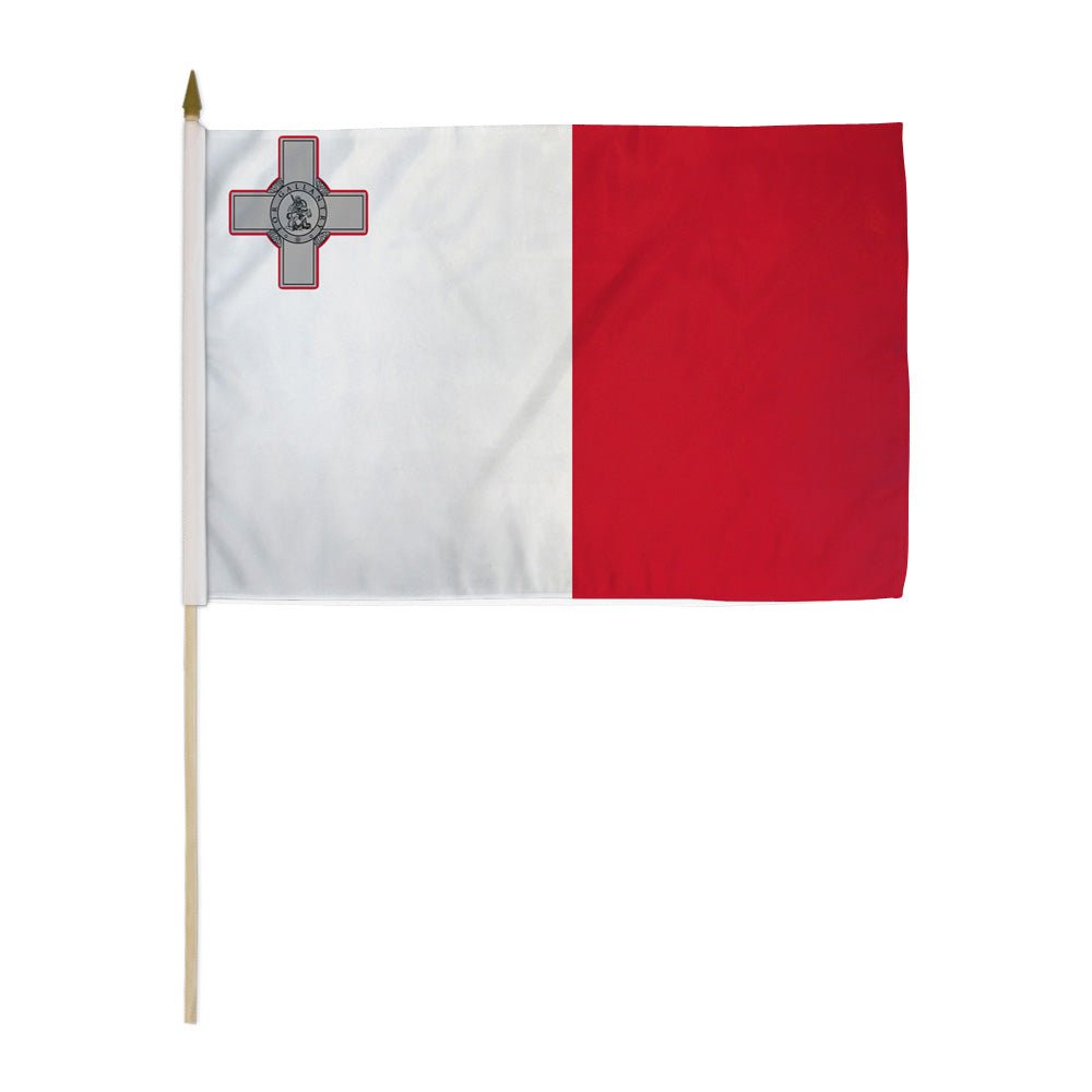 Malta 12x18in Stick Flag - Flags Importer