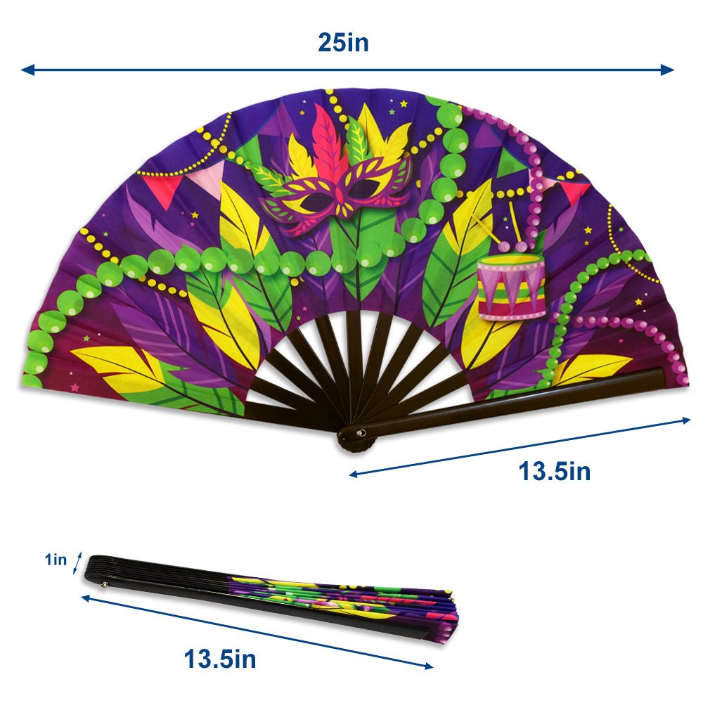 Mardi Gras (Party) X - Large Hand Fan - Flags Importer