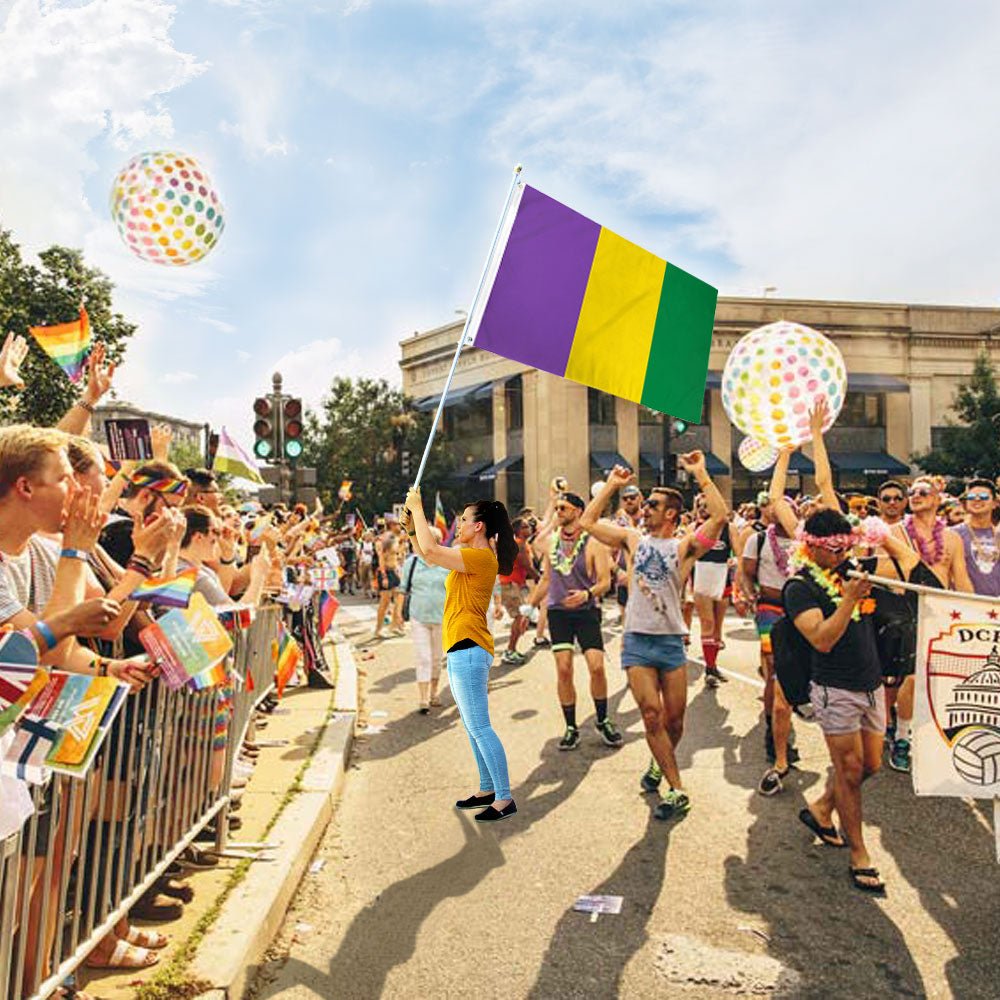 Mardi Gras (Plain) Flag 3x5ft Poly - Flags Importer