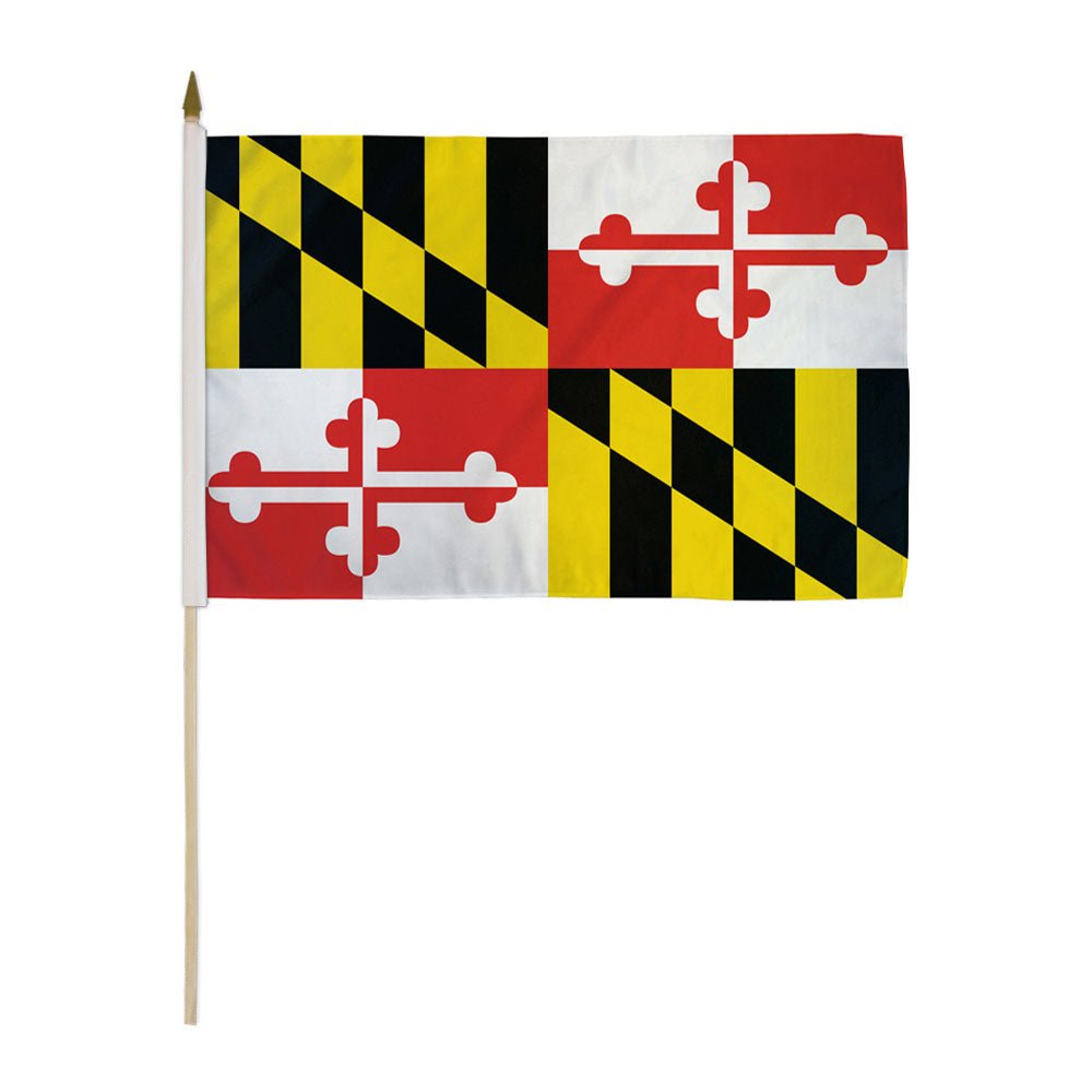 Maryland 12x18in Stick Flag - Flags Importer
