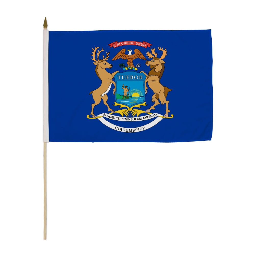 Michigan 12x18in Stick Flag - Flags Importer