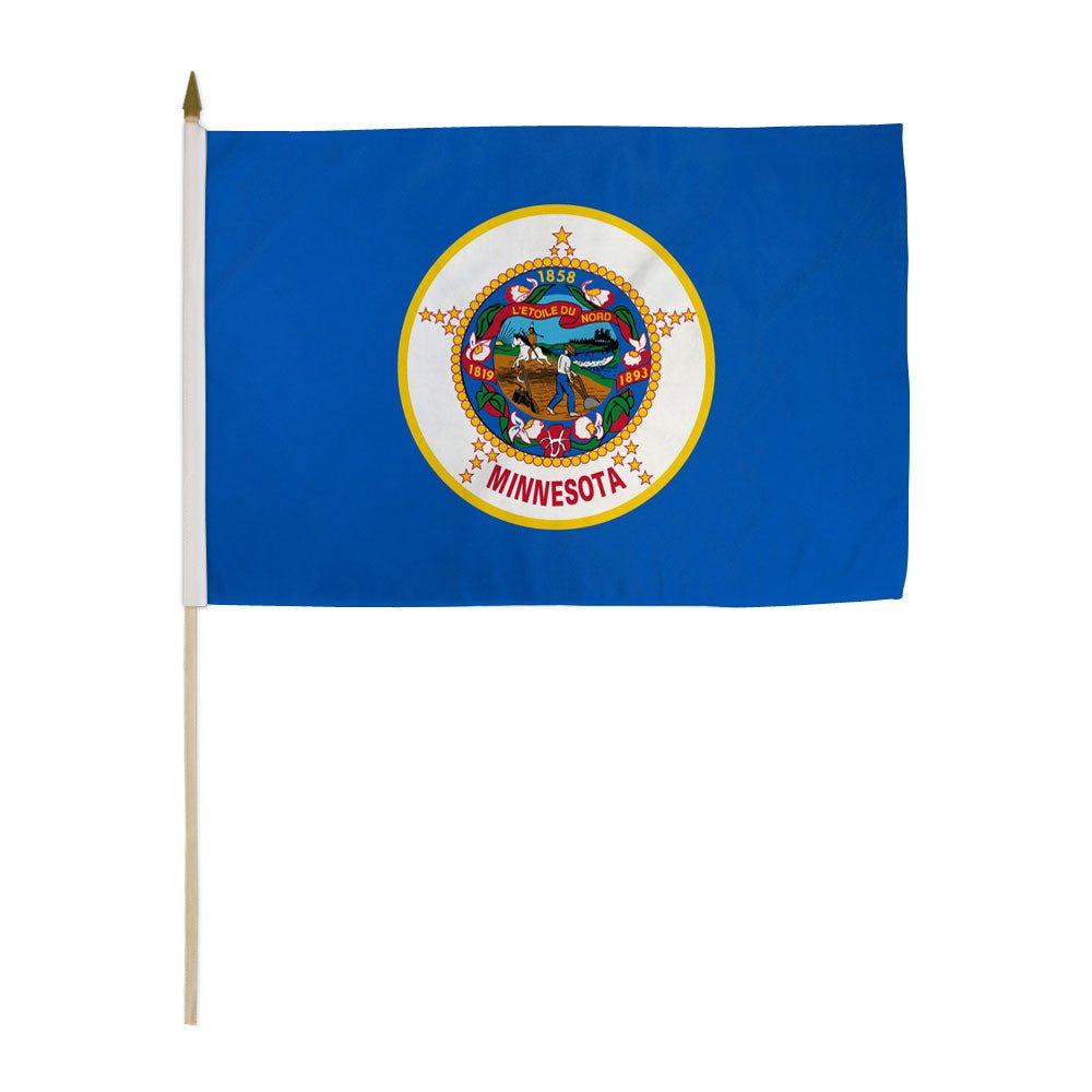 Minnesota (1957) 12x18in Stick Flag - Flags Importer