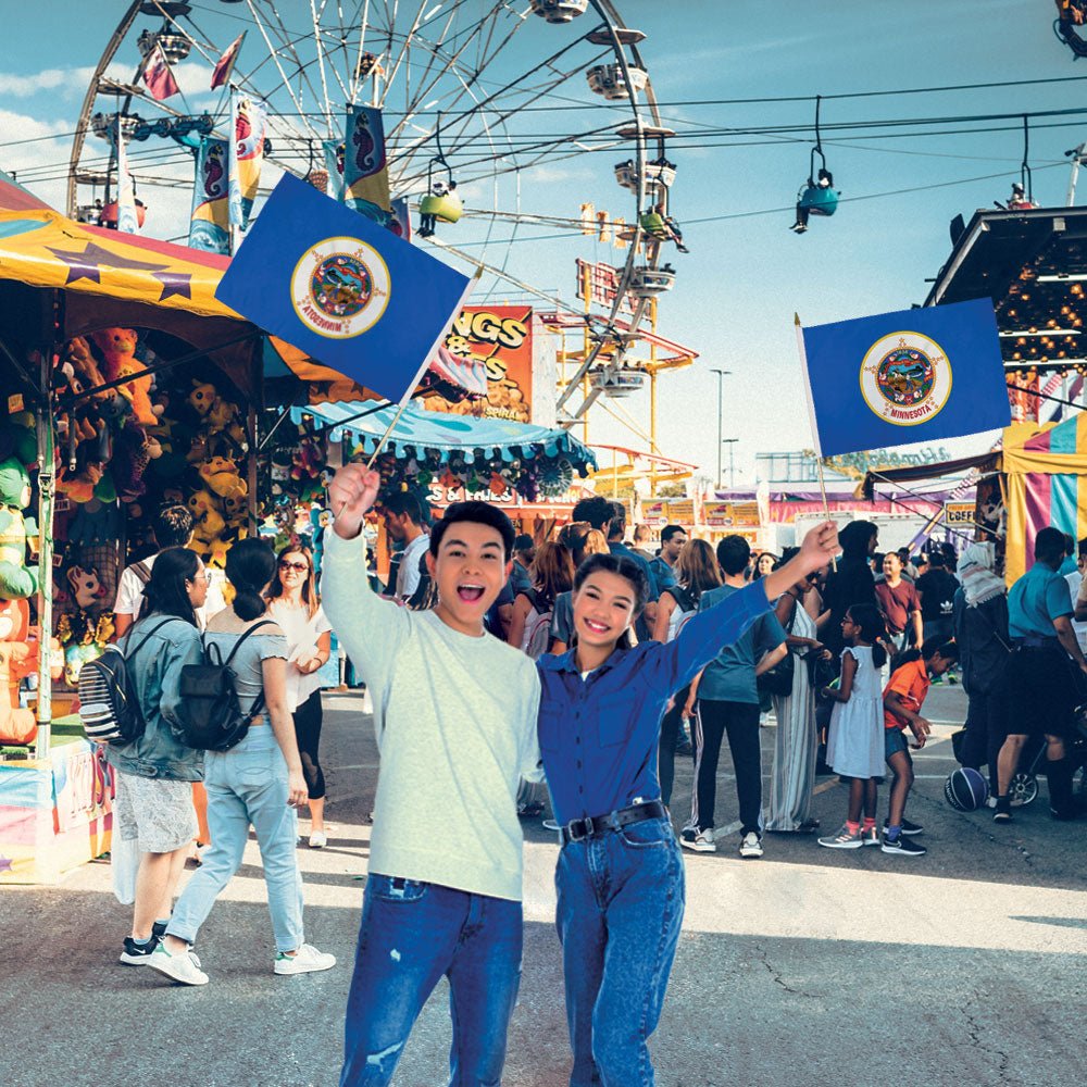 Minnesota (1957) 12x18in Stick Flag - Flags Importer