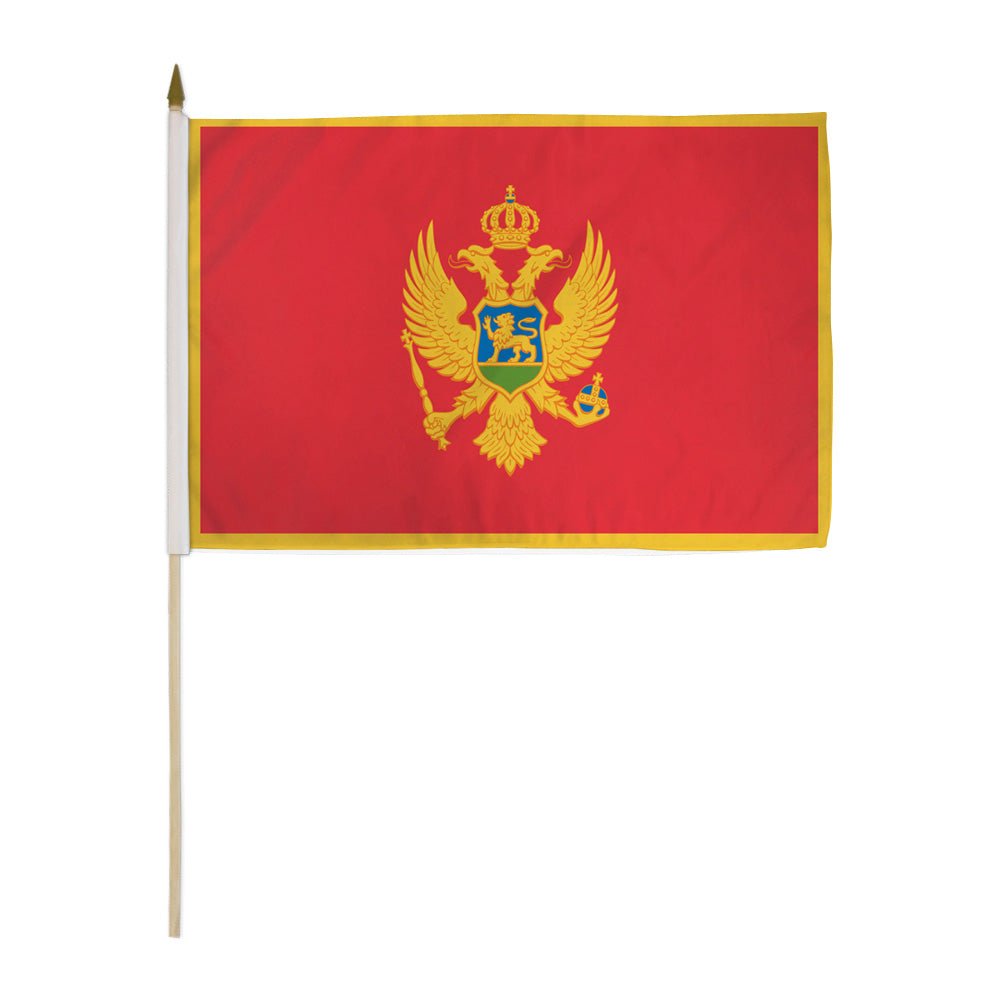 Montenegro 12x18in Stick Flag - Flags Importer