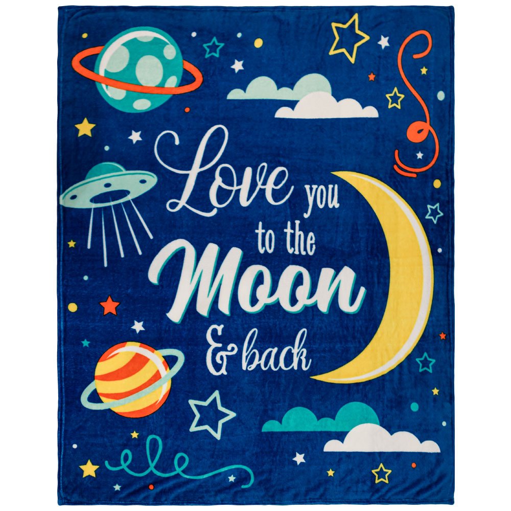 Moon & Back (Space) Soft Plush 50x60in Blanket - Flags Importer