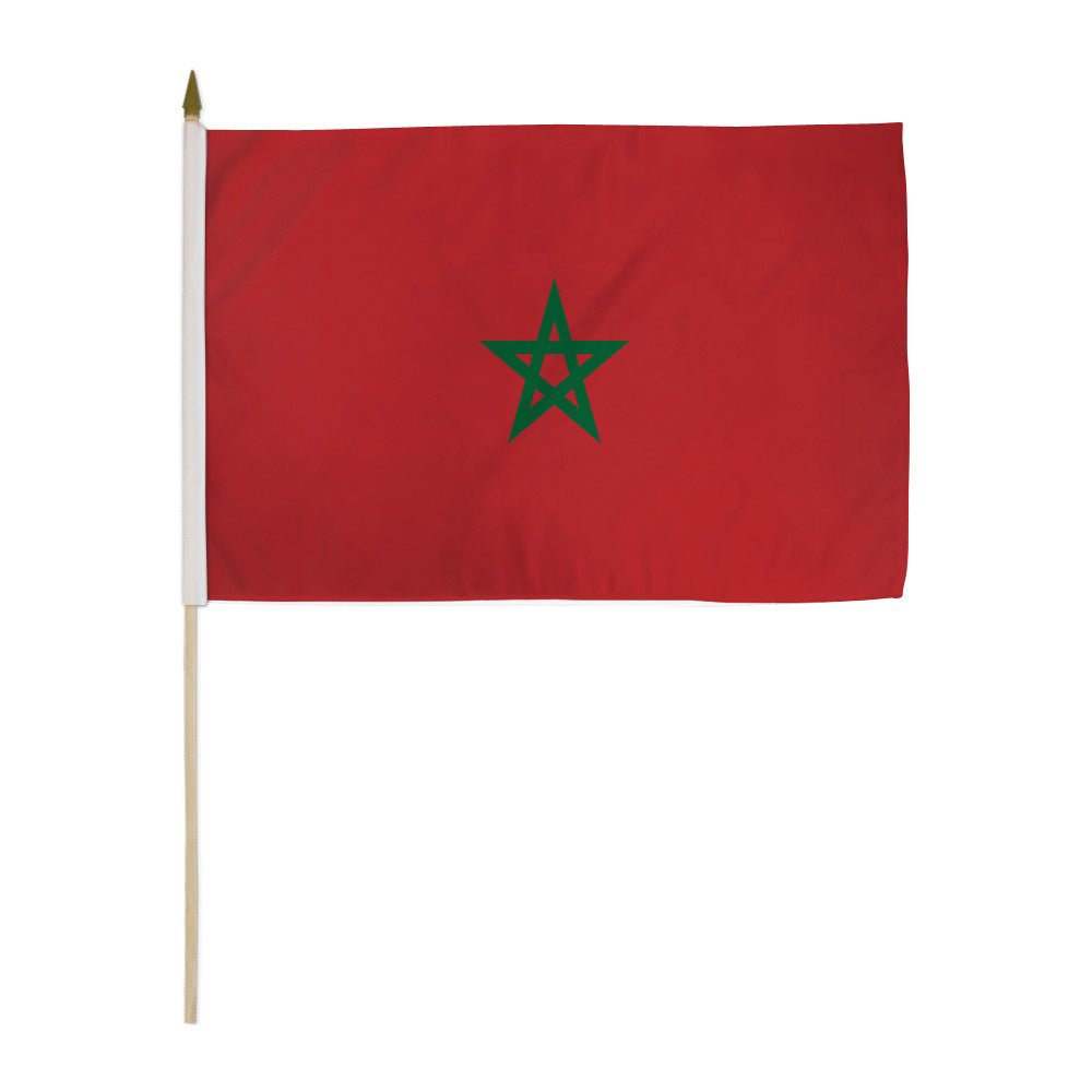 Morocco 12x18in Stick Flag - Flags Importer