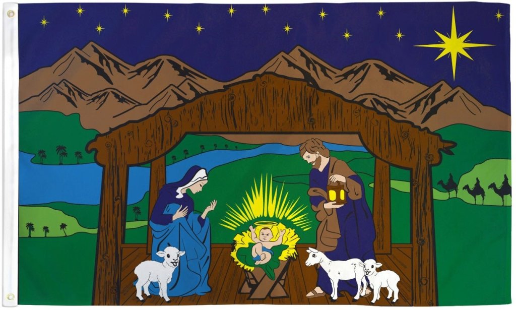 Nativity Scene Flag 3x5ft Poly - Flags Importer