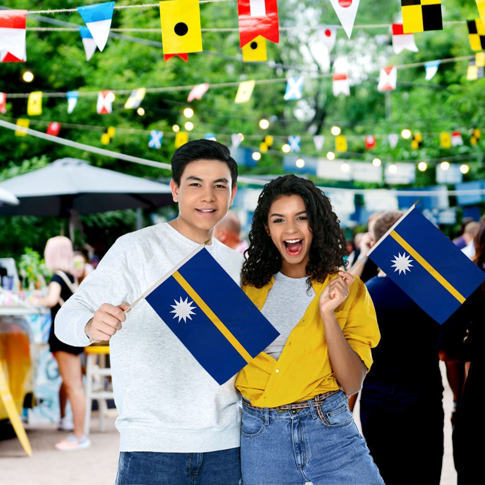 Nauru 12x18in Stick Flag - Flags Importer