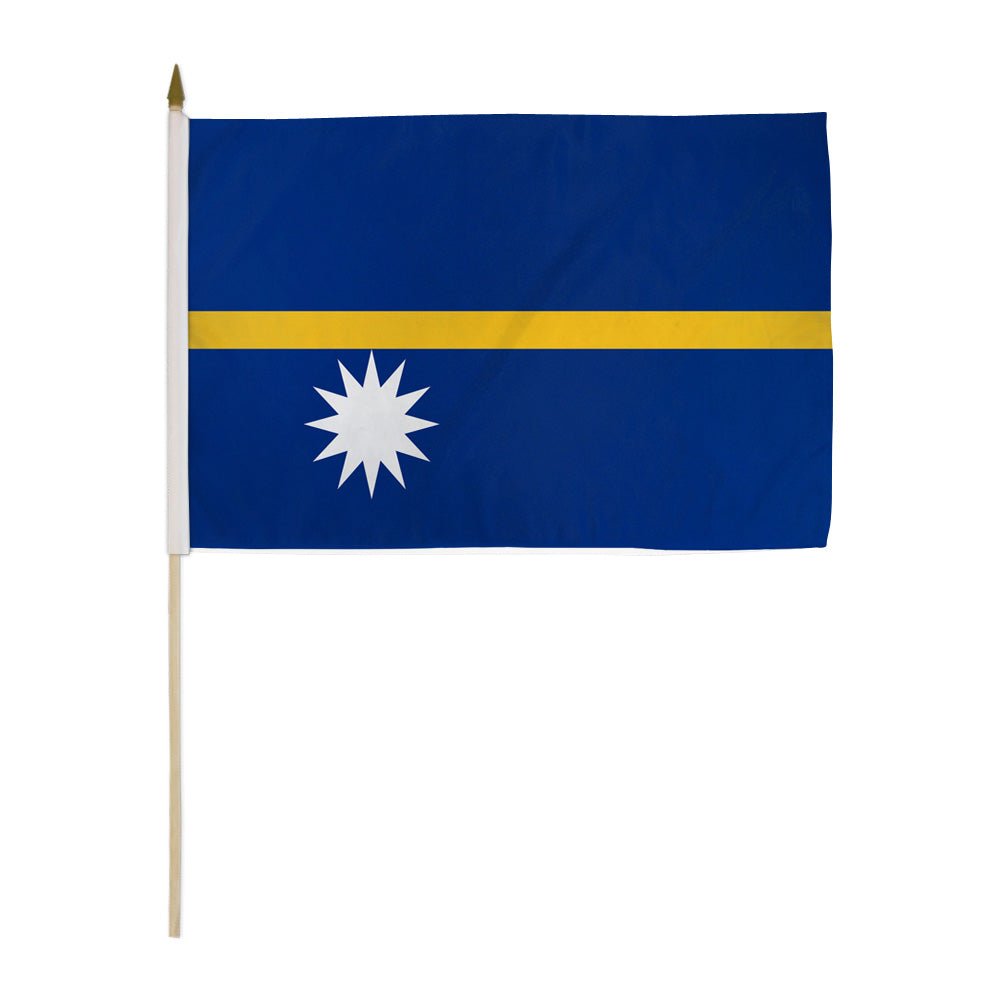 Nauru 12x18in Stick Flag - Flags Importer