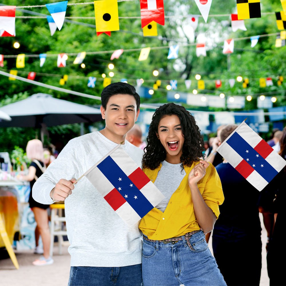 Netherlands Antilles 12x18in Stick Flag - Flags Importer