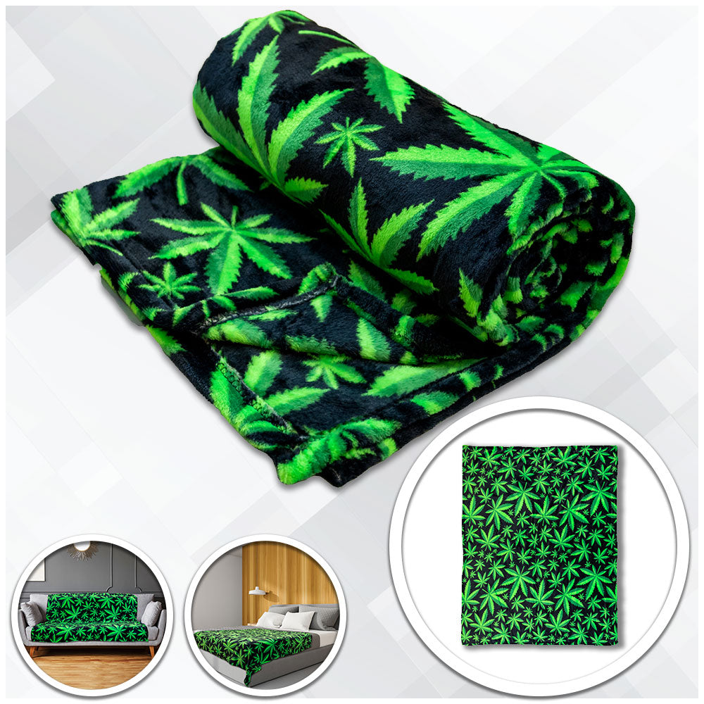 MJ Leaves Soft Plush 50x60in Blanket