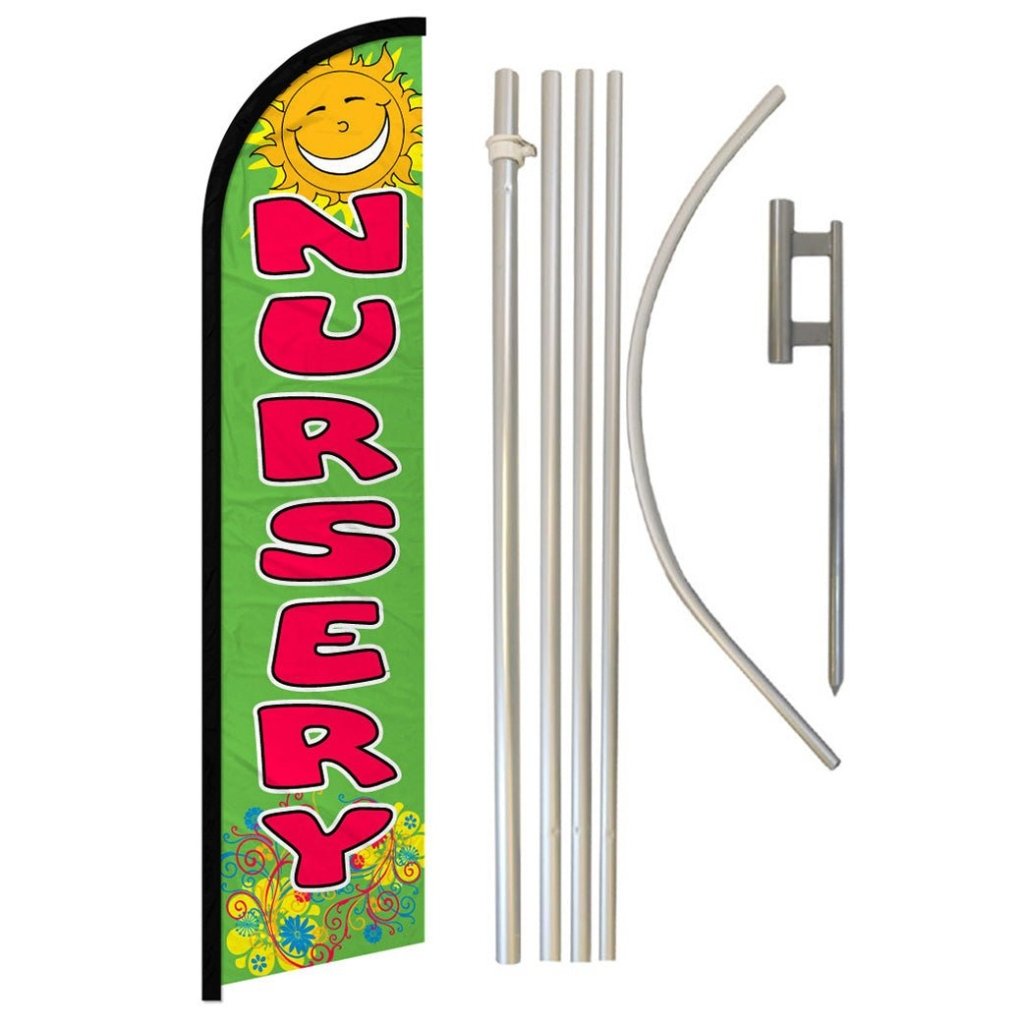 Nursery Windless Banner Flag & Pole Kit - Flags Importer