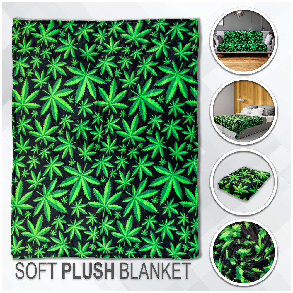 MJ Leaves Soft Plush 50x60in Blanket