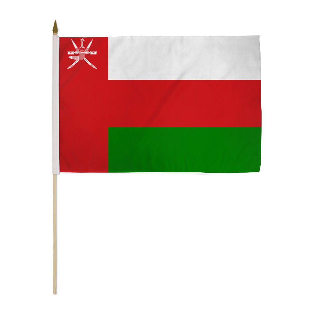Oman 12x18in Stick Flag - Flags Importer