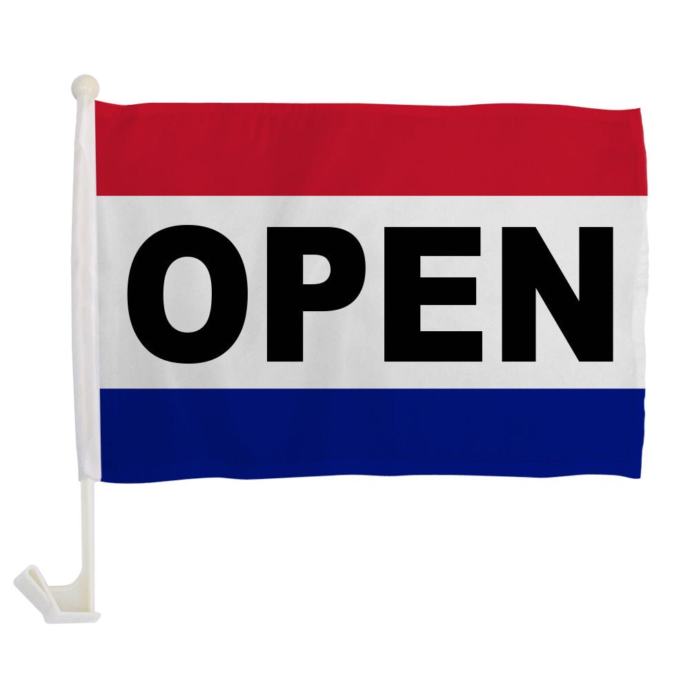Open (RWB) Single - Sided Car Flag - Flags Importer