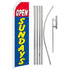 Open Sundays (Red & Blue) Super Flag & Pole Kit - Flags Importer