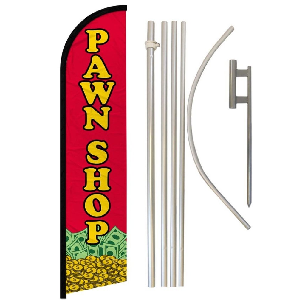 Pawn Shop Windless Banner Flag & Pole Kit - Flags Importer