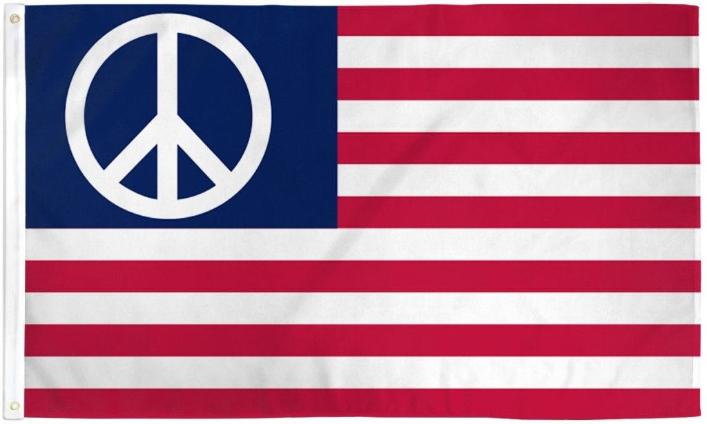Peace USA (Standard) Flag 3x5ft Poly - Flags Importer