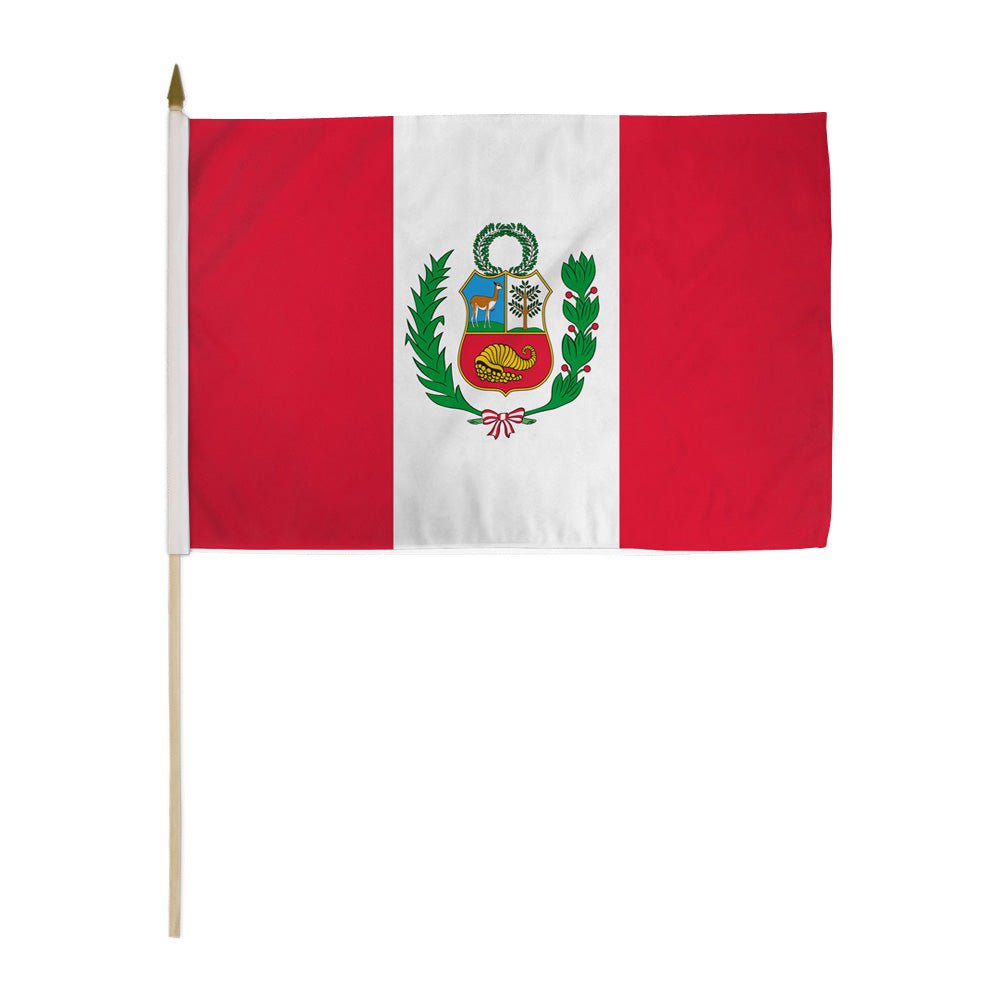 Peru 12x18in Stick Flag - Flags Importer