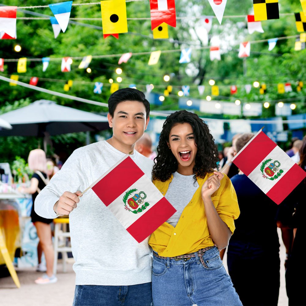 Peru 12x18in Stick Flag - Flags Importer