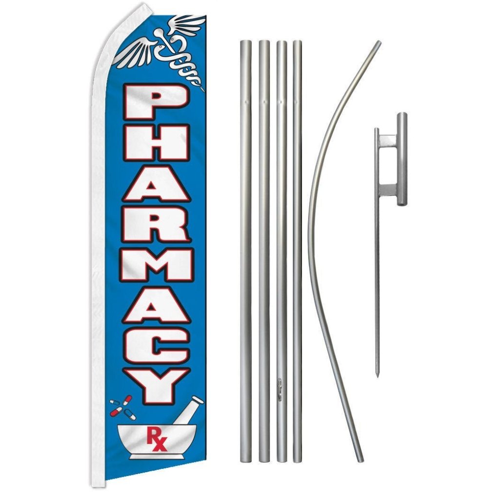 Pharmacy Super Flag & Pole Kit - Flags Importer