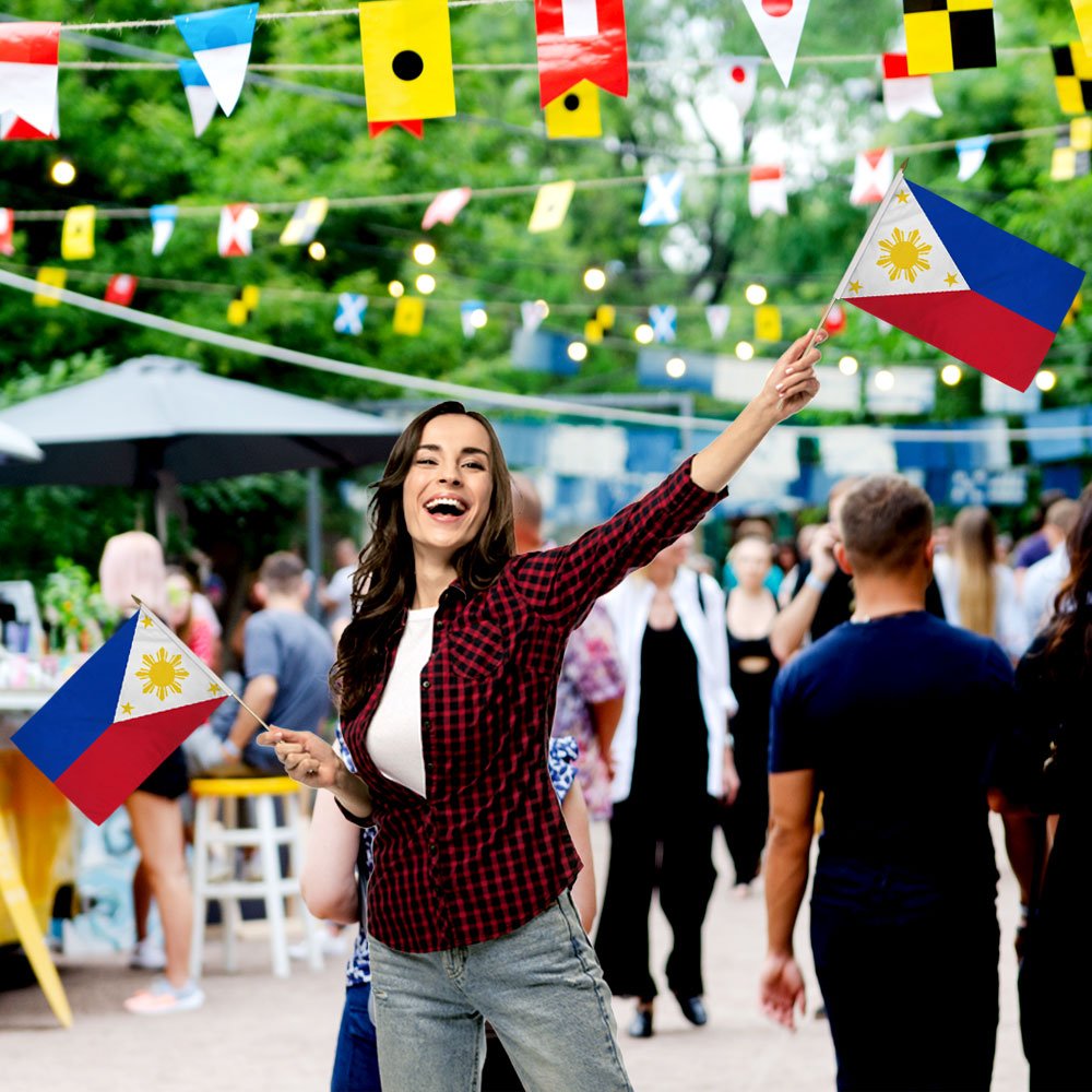 Philippines 12x18in Stick Flag - Flags Importer