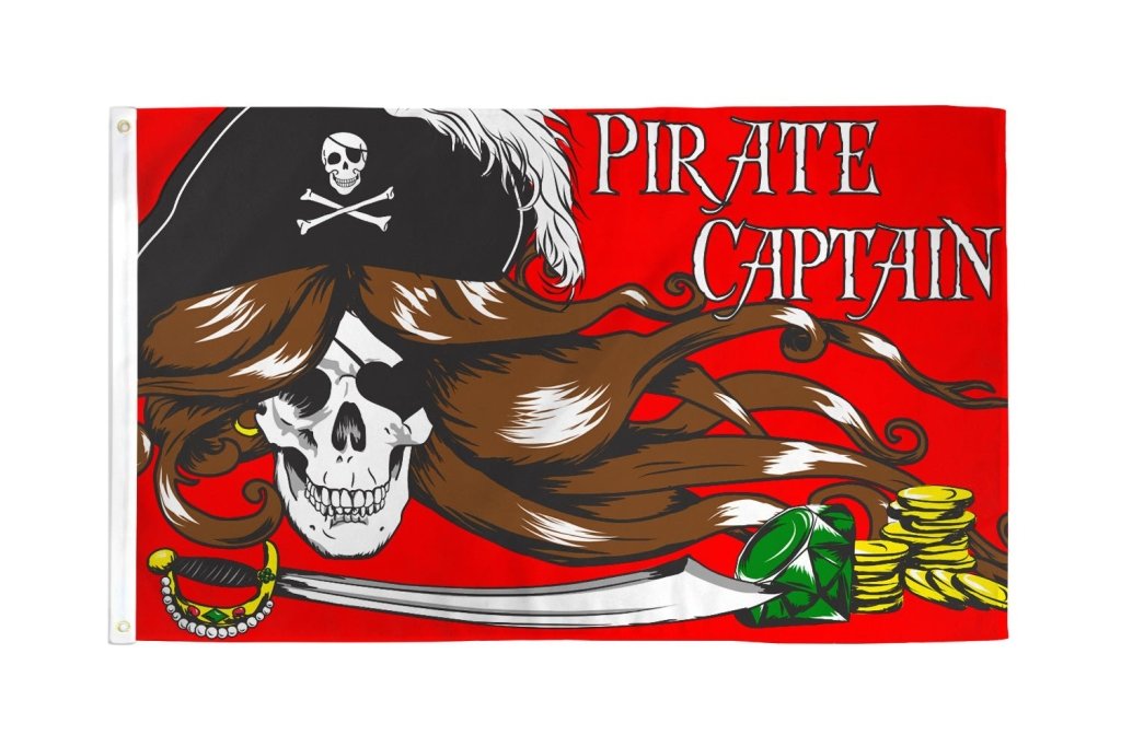 Pirate Captain (Woman) Flag 3x5ft Poly - Flags Importer