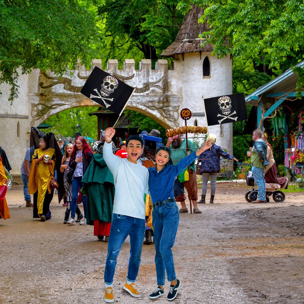 Pirate Sugar Skull 12x18in Stick Flag - Flags Importer