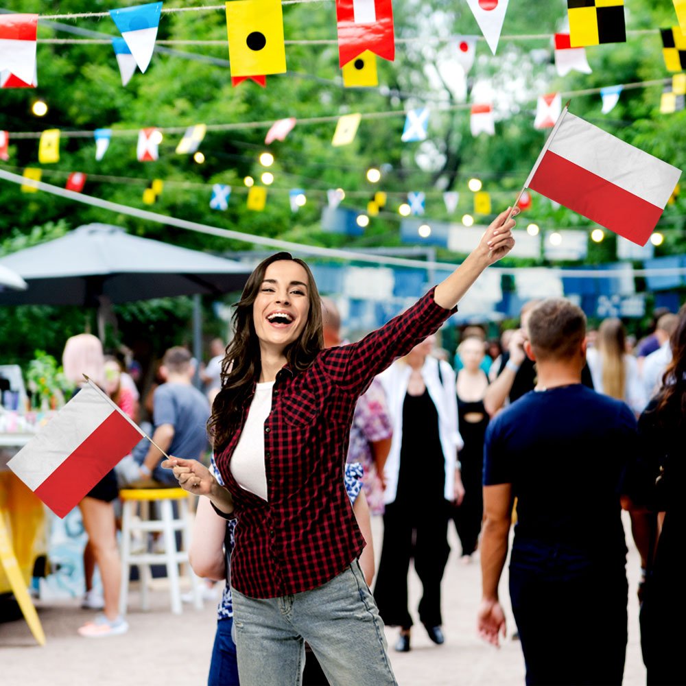 Poland 12x18in Stick Flag - Flags Importer