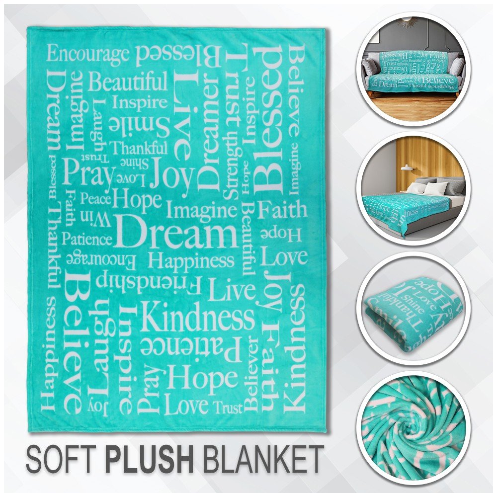 Positive Message (Mint) Soft Plush 50x60in Blanket - Flags Importer