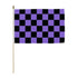 Purple & Black Checkered 12x18in Stick Flag - Flags Importer