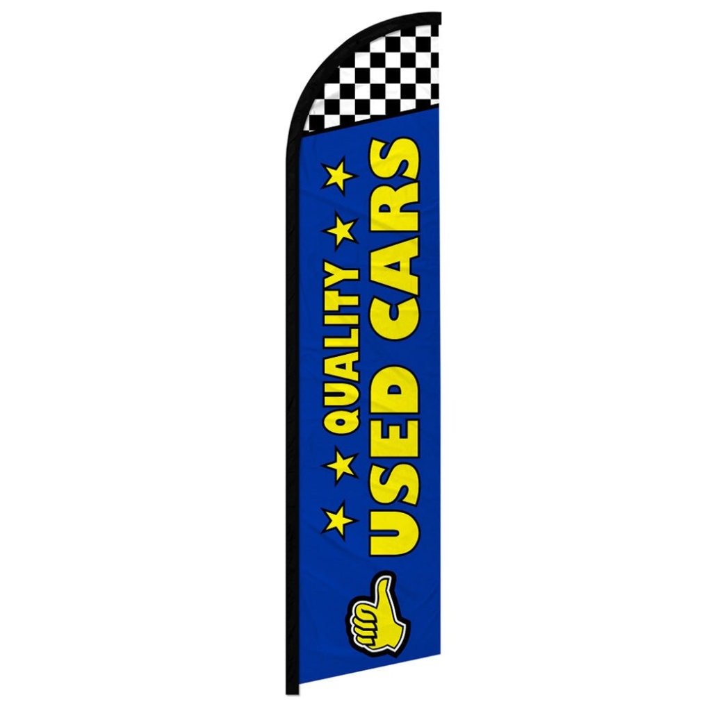 Quality Used Cars (Blue) Windless Banner Flag - Flags Importer