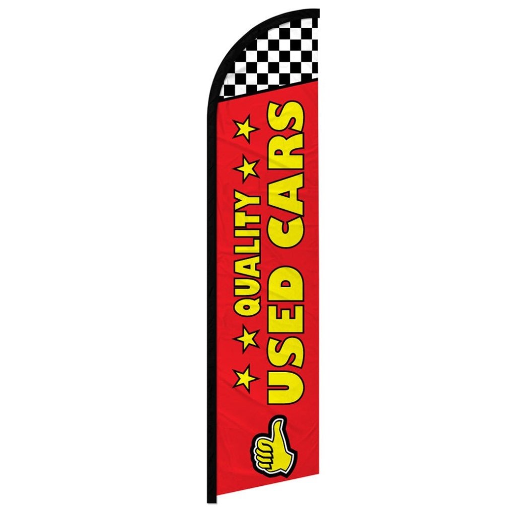 Quality Used Cars (Red) Windless Banner Flag - Flags Importer