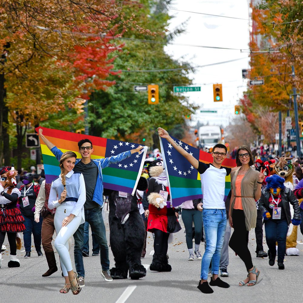 Rainbow Betsy Ross Flag 3x5ft Poly - Flags Importer