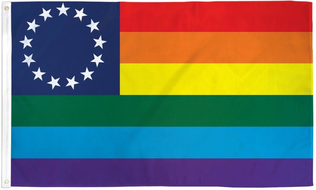 Rainbow Betsy Ross Flag 3x5ft Poly - Flags Importer