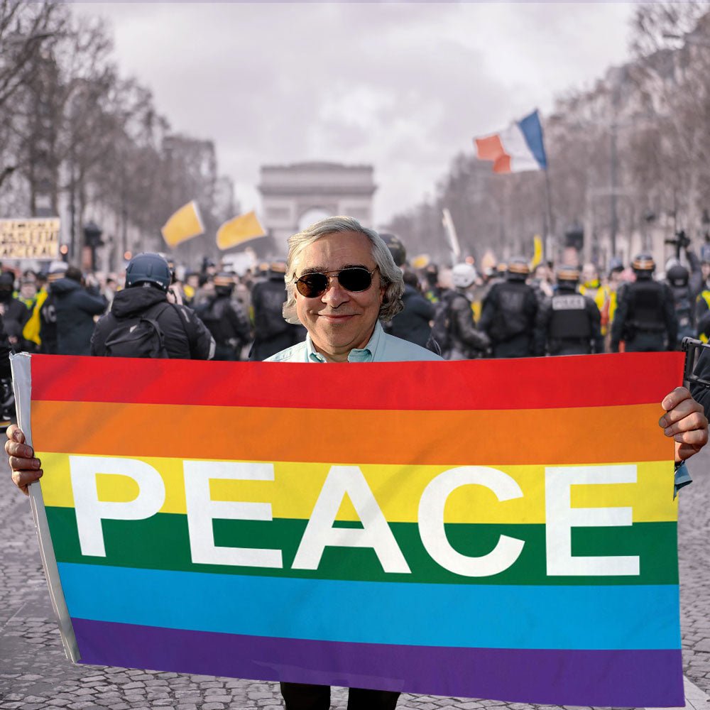 Rainbow Peace Letters Flag 3x5ft Poly - Flags Importer