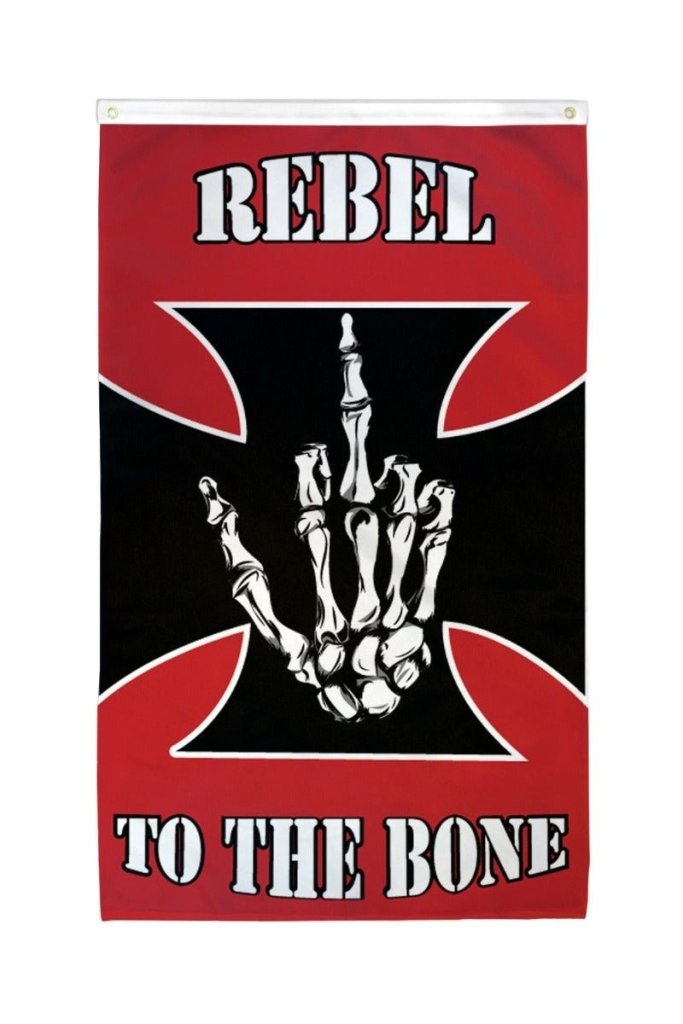 Rebel to the Bone Flag 3x5ft Poly - Flags Importer